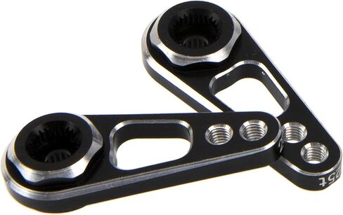 2Pack Vgoohobby Aluminum Alloy RC Double Hole 25T Steering Servo Arm Horn Compatible with Recat Axial SCX10 90046 Traxxas TRX-4 1/10 RC Crawler Climbing Car (Silver-Black) in Saudi Arabia