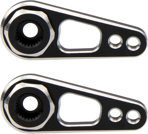 2Pack Vgoohobby Aluminum Alloy RC Double Hole 25T Steering Servo Arm Horn Compatible with Recat Axial SCX10 90046 Traxxas TRX-4 1/10 RC Crawler Climbing Car (Silver-Black) in Saudi Arabia
