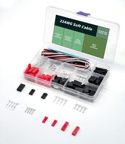 طقم موصل JST، طقم موصل مؤازر، PANPEO 40 مجموعة قابس مؤازر ذكر أنثى موصل تجعيد دبوس طقم كابل لطراز RC Hitec Spektrum، موصل مؤازر، نموذج اتصال ESC لبطارية جهاز الاستقبال in Kuwait