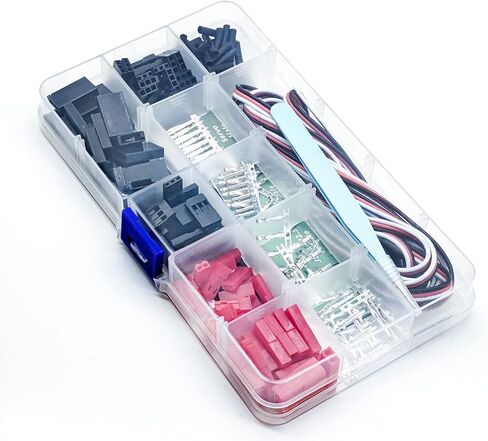 طقم موصل JST، طقم موصل مؤازر، PANPEO 40 مجموعة قابس مؤازر ذكر أنثى موصل تجعيد دبوس طقم كابل لطراز RC Hitec Spektrum، موصل مؤازر، نموذج اتصال ESC لبطارية جهاز الاستقبال in Kuwait