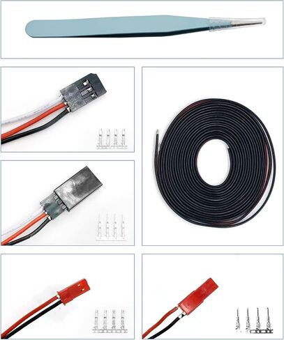 طقم موصل JST، طقم موصل مؤازر، PANPEO 40 مجموعة قابس مؤازر ذكر أنثى موصل تجعيد دبوس طقم كابل لطراز RC Hitec Spektrum، موصل مؤازر، نموذج اتصال ESC لبطارية جهاز الاستقبال in Kuwait