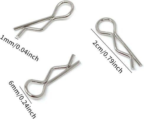 Honbay 100PCS 1/16 Metal Car Truck Buggy Shell Body Clips Pins for for RC Vehicles (1/16) in Kuwait
