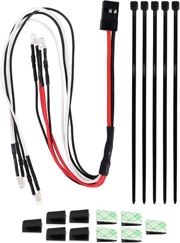 انجورا مصابيح LED - مجموعة مصابيح امامية وخلفية لسيارة TRX4M 1/18 التي تعمل بجهاز تحكم عن بعد (ابيض واحمر) in Kuwait