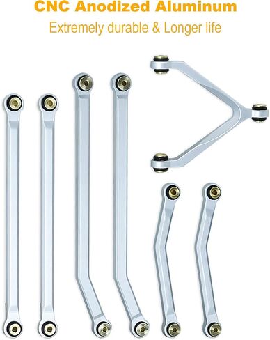 High Clearance Link Set CNC Aluminum Steering Links Fit for Axial SCX24 AXI90081 Deadbolt AXI00004 B17 Chassis Steering Link Kit LWB 133.5mm Black in Saudi Arabia