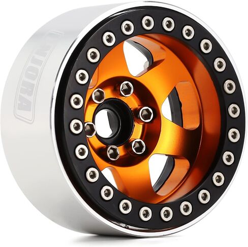 INJORA 1.9 Beadlock عجلة حافة طبق عميق إزاحة سلبية عجلات 9.4 مم لسيارة 1/10 RC الزاحفة TRX4 محوري SCX10 (أسود وفضي) in Saudi Arabia