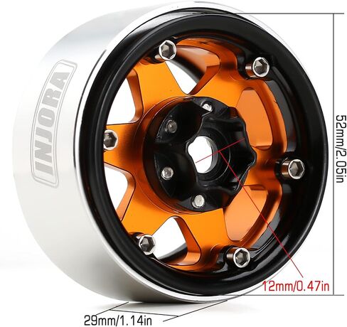 INJORA 1.9 Beadlock عجلة حافة طبق عميق إزاحة سلبية عجلات 9.4 مم لسيارة 1/10 RC الزاحفة TRX4 محوري SCX10 (أسود وفضي) in Saudi Arabia