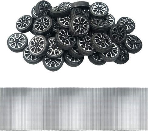 EUDAX 30mmx9mm Plastic Roll 2mm Dia Shaft Toys Wheel and 2mmx100mm STEM Shaft Round Rod Axles for DIY Toy RC Car Truck Boat Helicopter Model Part (100 Pcs) in Kuwait