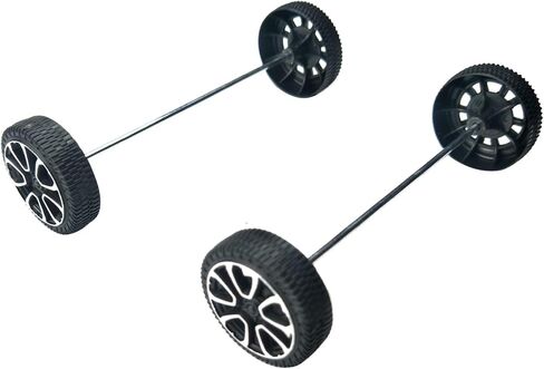 EUDAX 30mmx9mm Plastic Roll 2mm Dia Shaft Toys Wheel and 2mmx100mm STEM Shaft Round Rod Axles for DIY Toy RC Car Truck Boat Helicopter Model Part (100 Pcs) in Kuwait