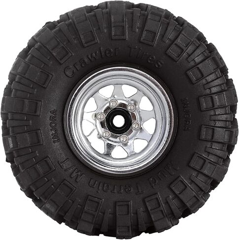 INJORA 1.0 Beadlock Wheel Mud Tires Set Deep Dish 1.0 "عجلات إطارات لـ 1/18 TRX4M Axial AX24 SCX24 Gladiator Deadbolt Bronco C10 JLU ترقية أجزاء (أسود) in Saudi Arabia