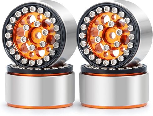 SWX 1.0 Metal Beadlock Wheel Rim 4pcs Wheel Hub for 1/24 RC Crawler Car Axial SCX24 Gladiator Bronco C10 Deadbolt JLU Upgrade Parts (Silver) in Kuwait