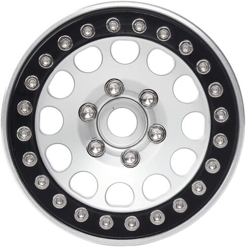 إطارات INJORA RC 4 قطع 1.9 بوصة Beadlock RC عجلة ريم مجموعة محور العجلة لـ 1:10 RC الزاحف المحوري SCX10 SCX10 II 90046 SCX10 III AXI03007 TRX4 D90 12 مم سداسي (أسود ورمادي) in Kuwait