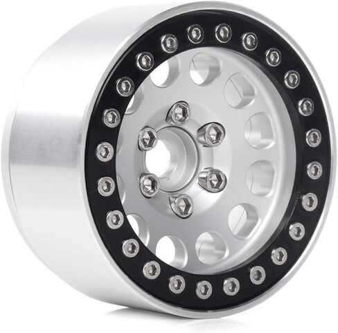 إطارات INJORA RC 4 قطع 1.9 بوصة Beadlock RC عجلة ريم مجموعة محور العجلة لـ 1:10 RC الزاحف المحوري SCX10 SCX10 II 90046 SCX10 III AXI03007 TRX4 D90 12 مم سداسي (أسود ورمادي) in Kuwait