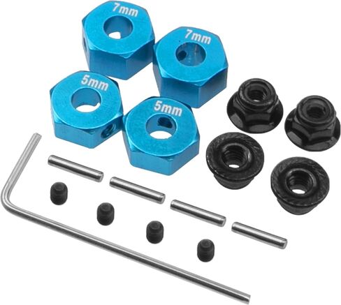 Aluminum Alloy 12mm Wheel Hex Hub Drive Adapters w/Lock Nuts Compatible with Horizon ECX 1/10 Ruckus Axe Brutus Circui AMP MT/DB/AMP Crush 2WD RC Car (Red) in Saudi Arabia