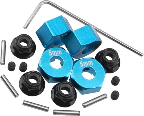 Aluminum Alloy 12mm Wheel Hex Hub Drive Adapters w/Lock Nuts Compatible with Horizon ECX 1/10 Ruckus Axe Brutus Circui AMP MT/DB/AMP Crush 2WD RC Car (Red) in Saudi Arabia