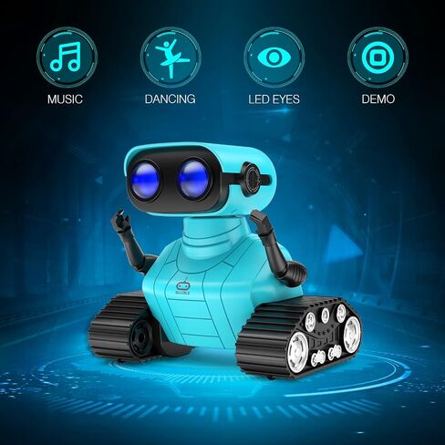 ALLCELE Girls Robot Toy, Rechargeable RC Robot for Kids, Remote Control Toy with Music and LED Eyes, Gift for Children Age 3 Years and Up - Pink in Saudi Arabia