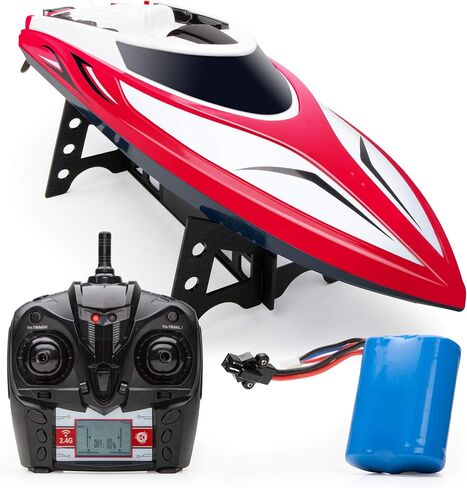 قارب Force1 Velocity H102 RC - قارب تحكم عن بعد لحمامات السباحة والبحيرات، قوارب RC سريعة للبالغين والأطفال بسرعة 20+ ميل في الساعة، 4 قنوات تحكم عن بعد 2.4 جيجا هرتز، وبطارية قارب قابلة لإعادة الشحن (أزرق) in Saudi Arabia