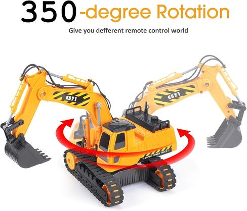 DOUBLE E Remote Control Excavator Toy 2 Batteries Digger Hydraulic Construction Vehicles RC Trucks Toys for Boys Girls Kids 3 4 5 6 7 8 9 10 Year in Saudi Arabia