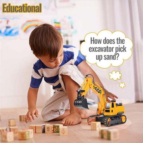 DOUBLE E Remote Control Excavator Toy 2 Batteries Digger Hydraulic Construction Vehicles RC Trucks Toys for Boys Girls Kids 3 4 5 6 7 8 9 10 Year in Saudi Arabia