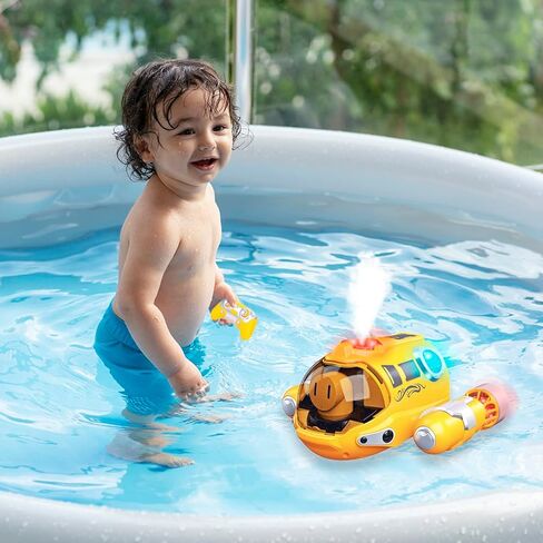 قارب Micayg RC للأطفال، قارب التحكم عن بعد للأولاد 4-7،8-12، قارب ذاتي التصحيح مع أضواء LED ولعبة مياه رش غاز لحمام السباحة والبحيرات، بطاريات قابلة لإعادة الشحن، 2.4 جيجا هرتز، 15+KMH (أصفر) in Kuwait