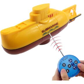 Tipmant Mini RC Submarine Toy Remote Control Boat Underwater Electric Diving Water Fish Tank Kids Birthday Gift (Yellow) in Kuwait