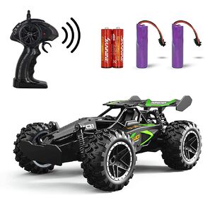 DoDoMagxanadu Remote Control RC Cars, 1:18 2WD Monster RC Truck High Speed Racing Car, Easter Basket Stuffers Toy Cars for Boys and Girls Gifts for Kids(Black green)