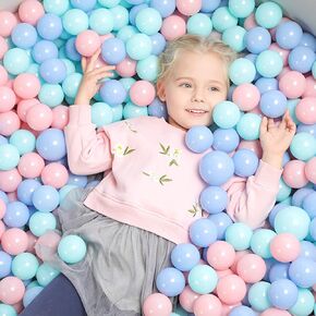 TrendBox 100 pcs Macaron Ball Pit Balls Plastic Balls for Ball Pit Pool Playpen Babies Kids Children Birthday Parties (100 pcs) in Kuwait
