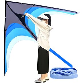 طائرة ورقية من كايسيوس دلتا للأطفال والكبار، سهلة الطيران بشكل كبير، أسهل طائرة ورقية للشاطئ بخط واحد، تأتي مع مقبض طائرة ورقية بطول 300 قدم