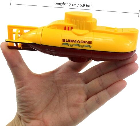 Tipmant Mini RC Submarine Toy Remote Control Boat Underwater Electric Diving Water Fish Tank Kids Birthday Gift (Yellow) in Kuwait