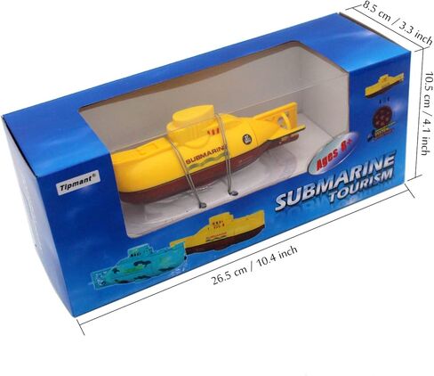 Tipmant Mini RC Submarine Toy Remote Control Boat Underwater Electric Diving Water Fish Tank Kids Birthday Gift (Yellow) in Kuwait