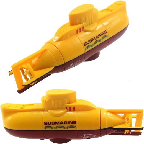 Tipmant Mini RC Submarine Toy Remote Control Boat Underwater Electric Diving Water Fish Tank Kids Birthday Gift (Yellow) in Kuwait