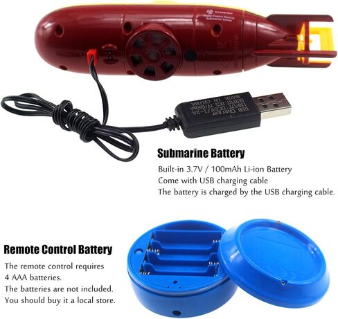 Tipmant Mini RC Submarine Toy Remote Control Boat Underwater Electric Diving Water Fish Tank Kids Birthday Gift (Yellow) in Kuwait