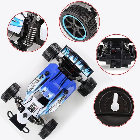 سيارات DoDoMagxanadu للتحكم عن بعد، 1:18 2WD Monster RC Truck سيارة سباق عالية السرعة، لعبة حشو سلة عيد الفصح للأولاد والبنات هدايا للأطفال (أسود وأخضر) in Kuwait