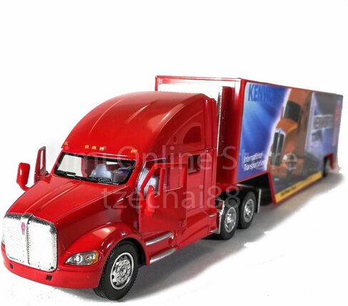 KiNSMART Kenworth T700 Container Truck, 1:68 Scale, Die Cast Metal Model, Red with Decals, Pullback Action in Kuwait