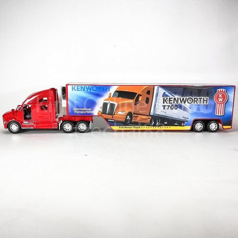 KiNSMART Kenworth T700 Container Truck, 1:68 Scale, Die Cast Metal Model, Red with Decals, Pullback Action in Kuwait