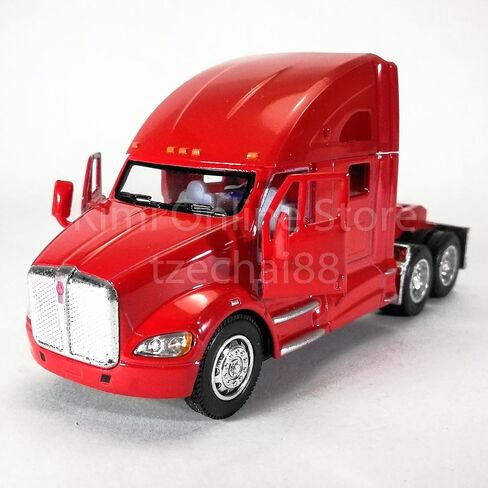 KiNSMART Kenworth T700 Container Truck, 1:68 Scale, Die Cast Metal Model, Red with Decals, Pullback Action in Kuwait