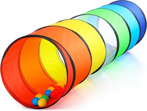 PigPigPen Pop Up Play Tunnel Tent for Toddlers Babies or Dogs, Indoor & Outdoor Toys for Kids Backyard Playset. (Red,Yellow,Blue) in Kuwait