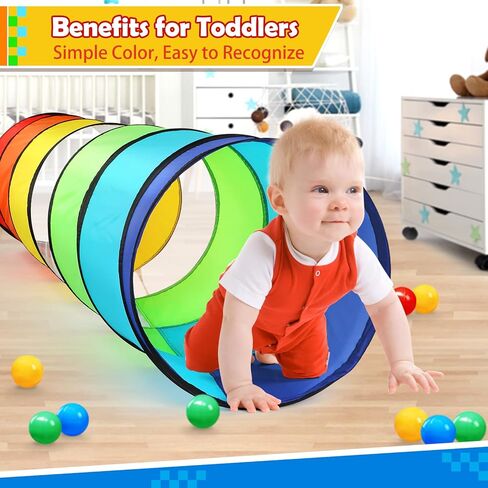 PigPigPen Pop Up Play Tunnel Tent for Toddlers Babies or Dogs, Indoor & Outdoor Toys for Kids Backyard Playset. (Red,Yellow,Blue) in Kuwait