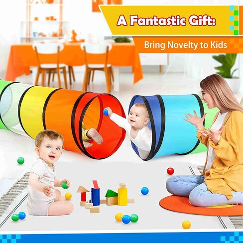 PigPigPen Pop Up Play Tunnel Tent for Toddlers Babies or Dogs, Indoor & Outdoor Toys for Kids Backyard Playset. (Red,Yellow,Blue) in Kuwait