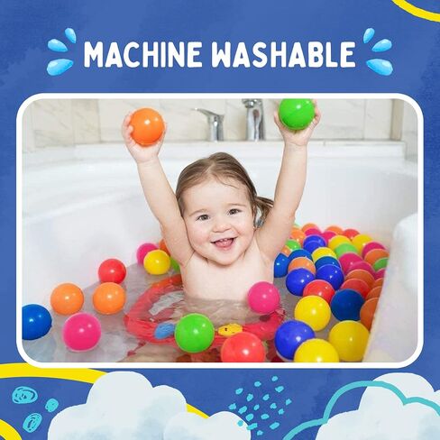 Playz 50 كرة صغيرة من البلاستيك الناعم مع 8 ألوان نابضة بالحياة - مقاومة للسحق، غير سامة، كرات بلاستيكية متنوعة آمنة للأطفال الصغار، روضة الأطفال والرضع، لعب الخيام في الداخل والخارج، متعة اللعب in Kuwait