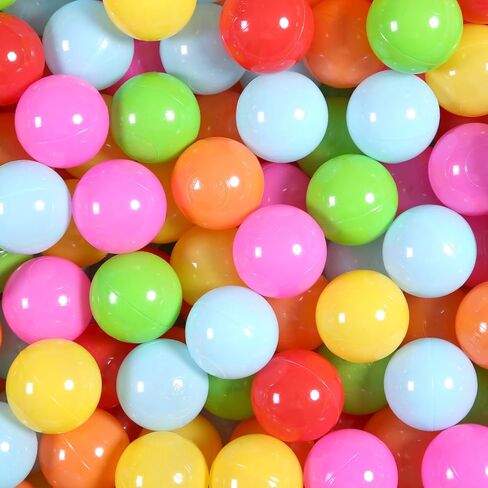 كرات الحفرة من بلايماتي - خالية من الفثالات، خالية من البيسفينول أ، 6 ألوان من كرات حمام السباحة البلاستيكية للأطفال، ألعاب ممتعة في حفرة السباحة، 100 قطعة للأطفال الصغار وبيت لعب الأطفال، خيمة روضة للأطفال in Kuwait