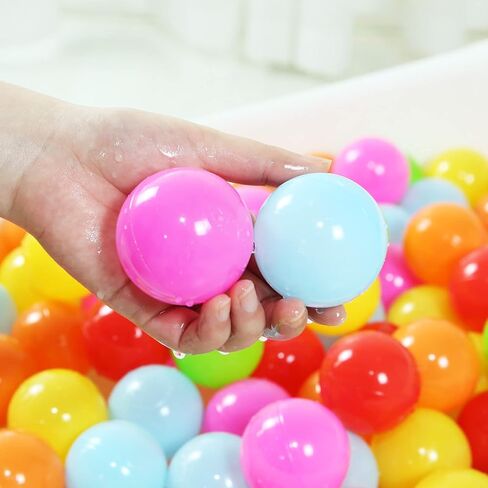 كرات الحفرة من بلايماتي - خالية من الفثالات، خالية من البيسفينول أ، 6 ألوان من كرات حمام السباحة البلاستيكية للأطفال، ألعاب ممتعة في حفرة السباحة، 100 قطعة للأطفال الصغار وبيت لعب الأطفال، خيمة روضة للأطفال in Kuwait
