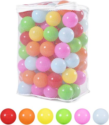 كرات الحفرة من بلايماتي - خالية من الفثالات، خالية من البيسفينول أ، 6 ألوان من كرات حمام السباحة البلاستيكية للأطفال، ألعاب ممتعة في حفرة السباحة، 100 قطعة للأطفال الصغار وبيت لعب الأطفال، خيمة روضة للأطفال in Kuwait