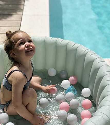 Ball Pit Balls for Kids, 100 pcs 2.15 Inches Small Size Thicken Soft Plastic Crush Proof Ball Pit Balls BPA Phthalate Free Baby Toddler Toy Ball with 3 Color White Clear and Pink in Saudi Arabia