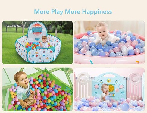 Ball Pit Balls for Kids, 100 pcs 2.15 Inches Small Size Thicken Soft Plastic Crush Proof Ball Pit Balls BPA Phthalate Free Baby Toddler Toy Ball with 3 Color White Clear and Pink in Saudi Arabia