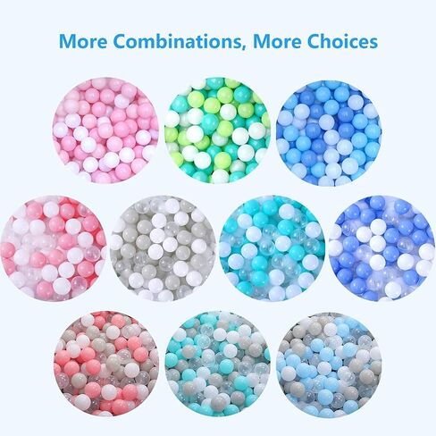 Ball Pit Balls for Kids, 100 pcs 2.15 Inches Small Size Thicken Soft Plastic Crush Proof Ball Pit Balls BPA Phthalate Free Baby Toddler Toy Ball with 3 Color White Clear and Pink in Saudi Arabia