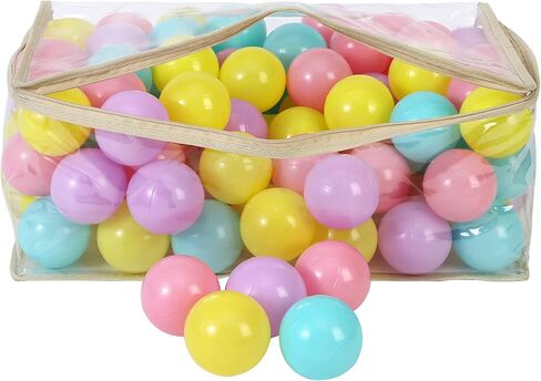 Ball Pit Balls for Kids, 100 pcs 2.15 Inches Small Size Thicken Soft Plastic Crush Proof Ball Pit Balls BPA Phthalate Free Baby Toddler Toy Ball with 3 Color White Clear and Pink in Saudi Arabia