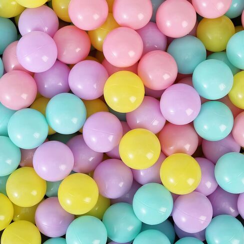 Ball Pit Balls for Kids, 100 pcs 2.15 Inches Small Size Thicken Soft Plastic Crush Proof Ball Pit Balls BPA Phthalate Free Baby Toddler Toy Ball with 3 Color White Clear and Pink in Saudi Arabia