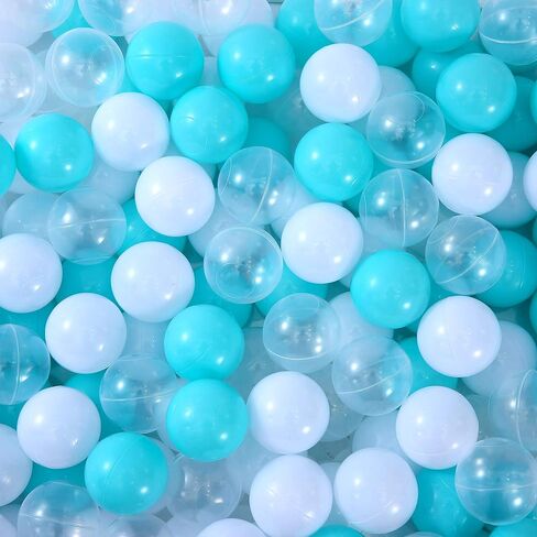 Ball Pit Balls for Kids, 100 pcs 2.15 Inches Small Size Thicken Soft Plastic Crush Proof Ball Pit Balls BPA Phthalate Free Baby Toddler Toy Ball with 3 Color White Clear and Pink in Saudi Arabia