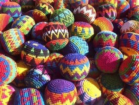 Funny Guy Mugs Footbag Set (3 Pack) – Handmade in Guatemala Crochet Hacky Kick Sack Balls – Footbag Juggling Balls for Outdoor Play, Party Games & Coordination Training in Saudi Arabia