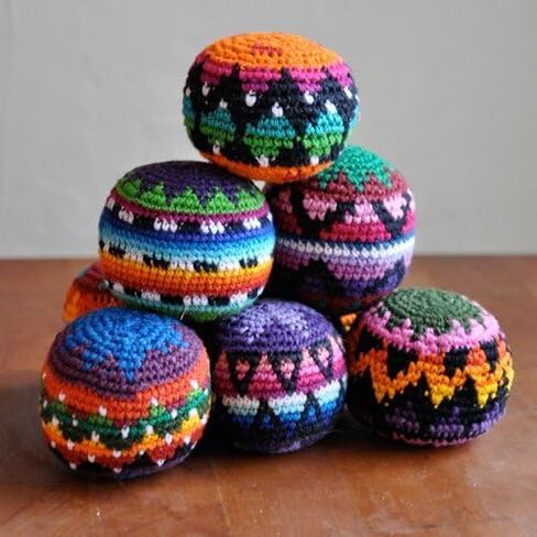 Funny Guy Mugs Footbag Set (3 Pack) – Handmade in Guatemala Crochet Hacky Kick Sack Balls – Footbag Juggling Balls for Outdoor Play, Party Games & Coordination Training in Saudi Arabia